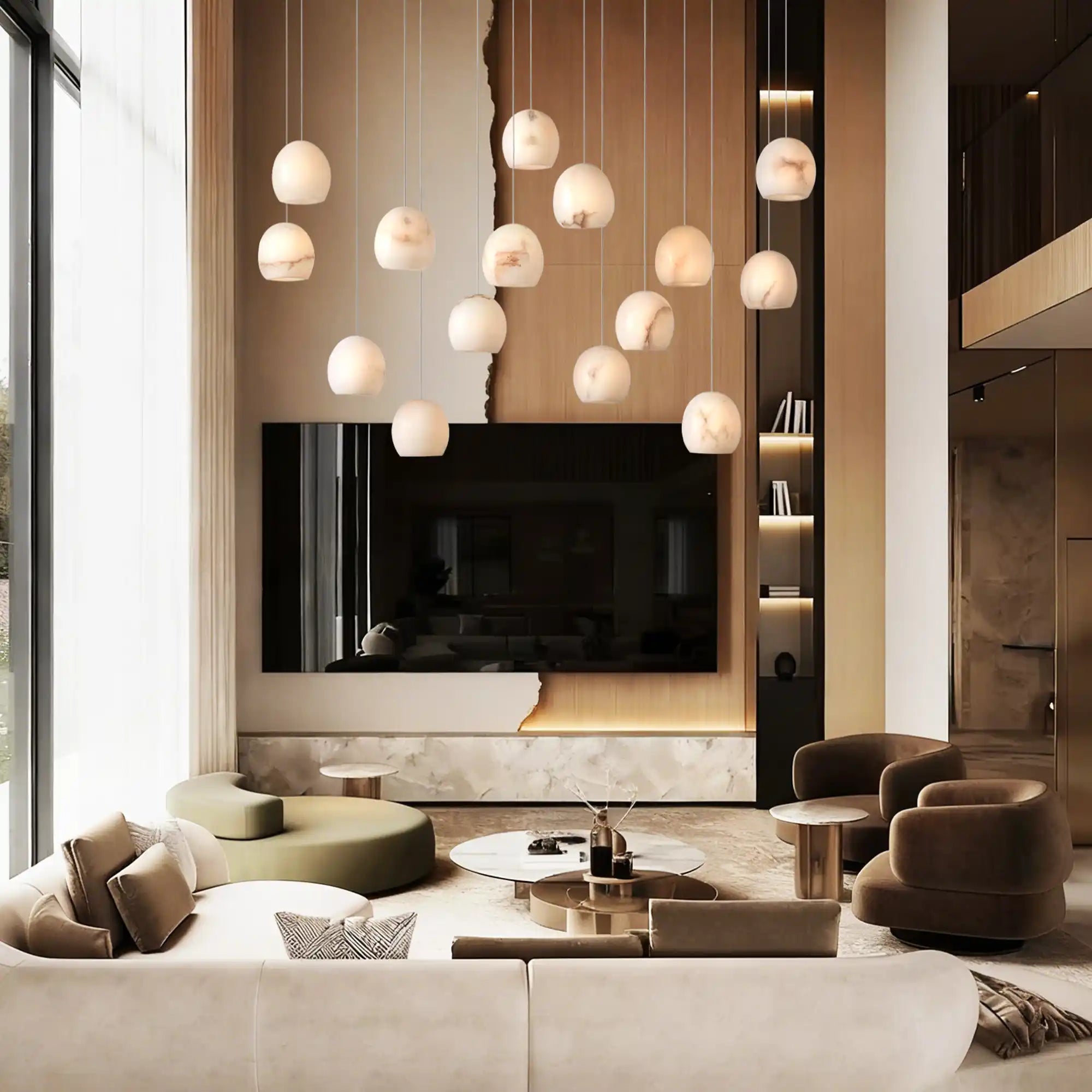 Arika Rectangular Chandelier 15/30 Light - 15 - LightBlushlighting