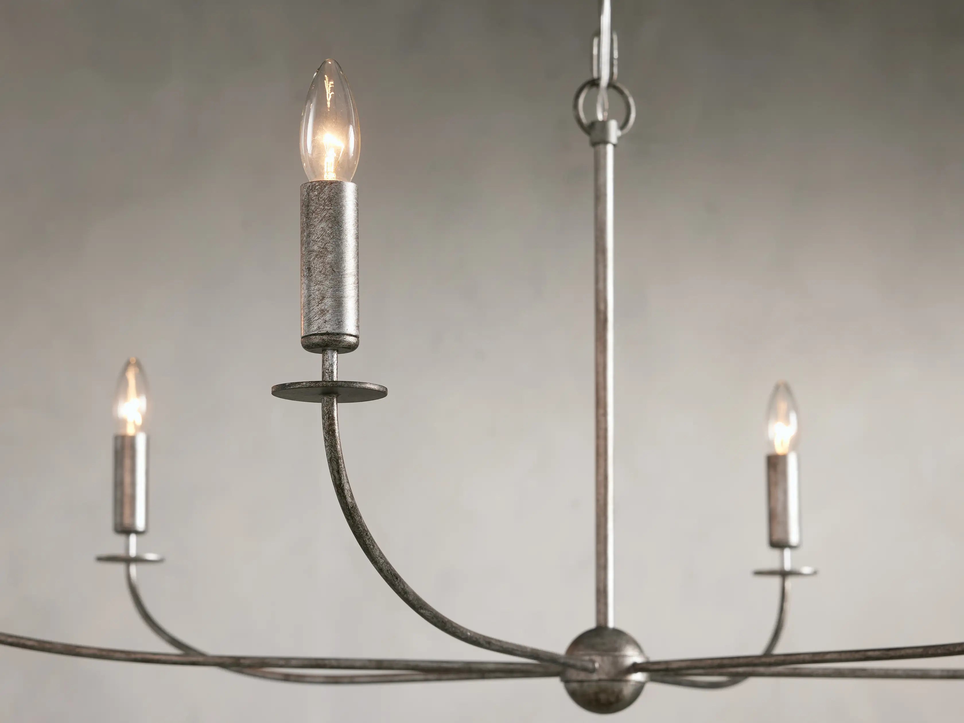 Arnett Round Chandelier - 6 LIGHTSILVERBlushlighting