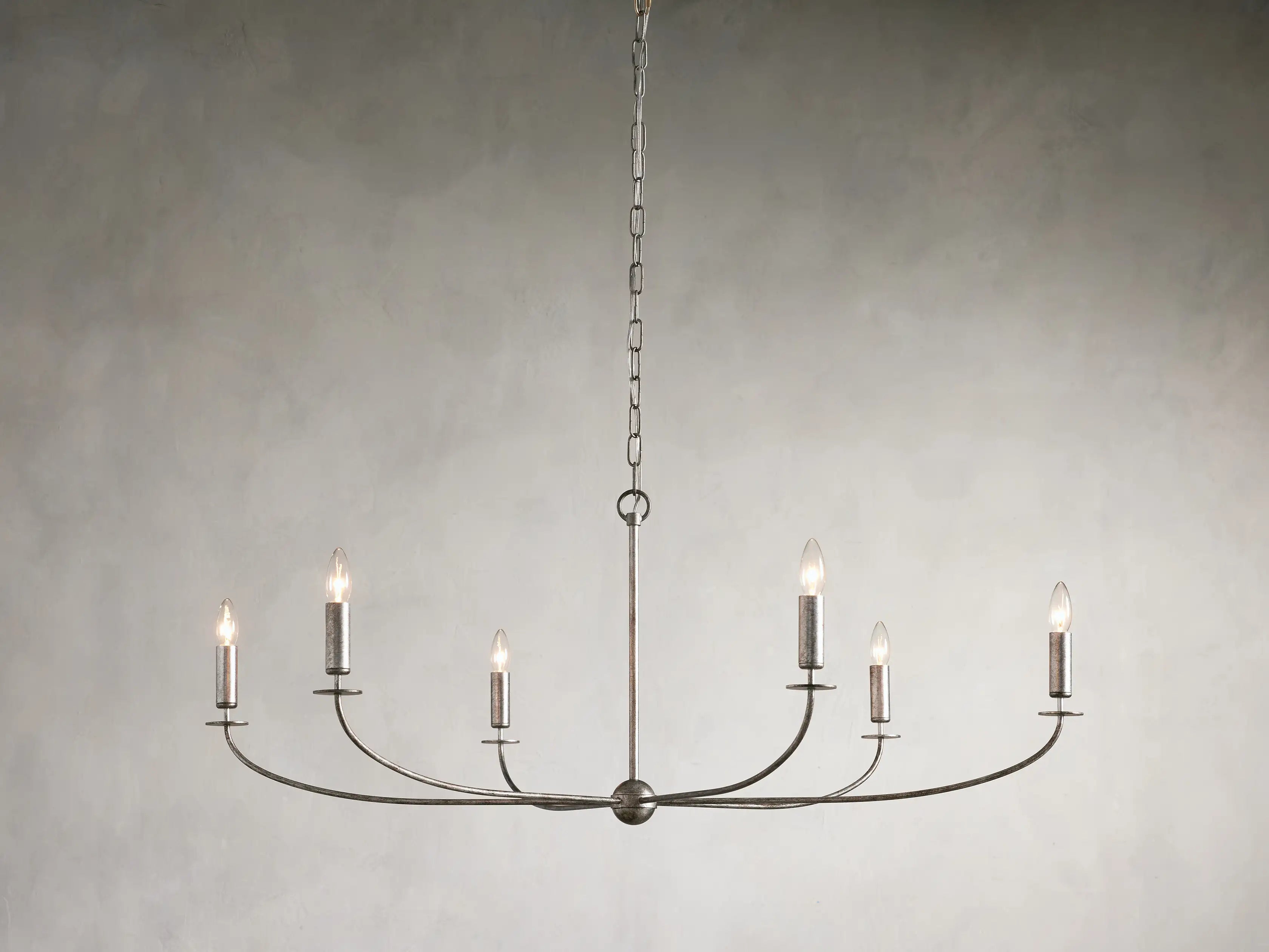 Arnett Round Chandelier - 6 LIGHTSILVERBlushlighting