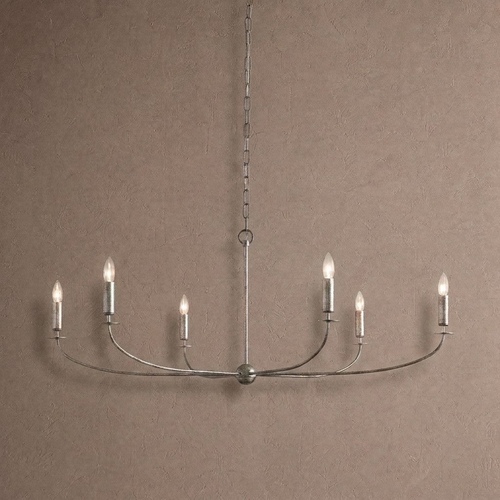 Arnett Round Chandelier - 6 LIGHTSILVERBlushlighting
