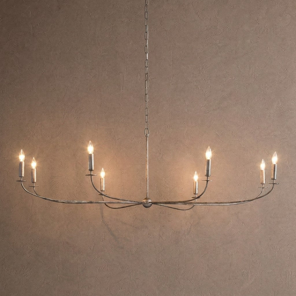 Arnett Round Chandelier - 8 LIGHTSILVERBlushlighting