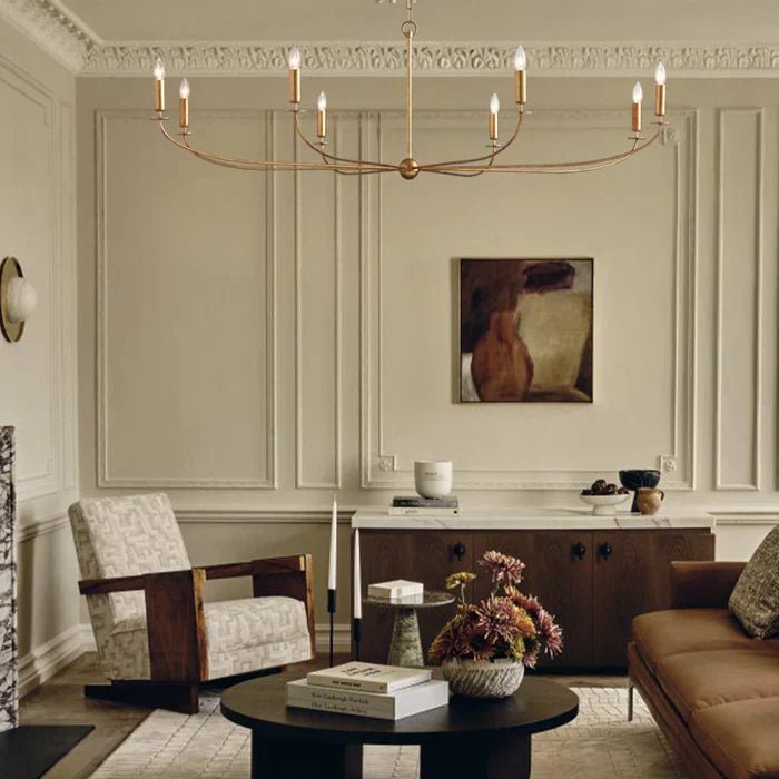 Arnett Round Chandelier - 6 LIGHTGOLDBlushlighting