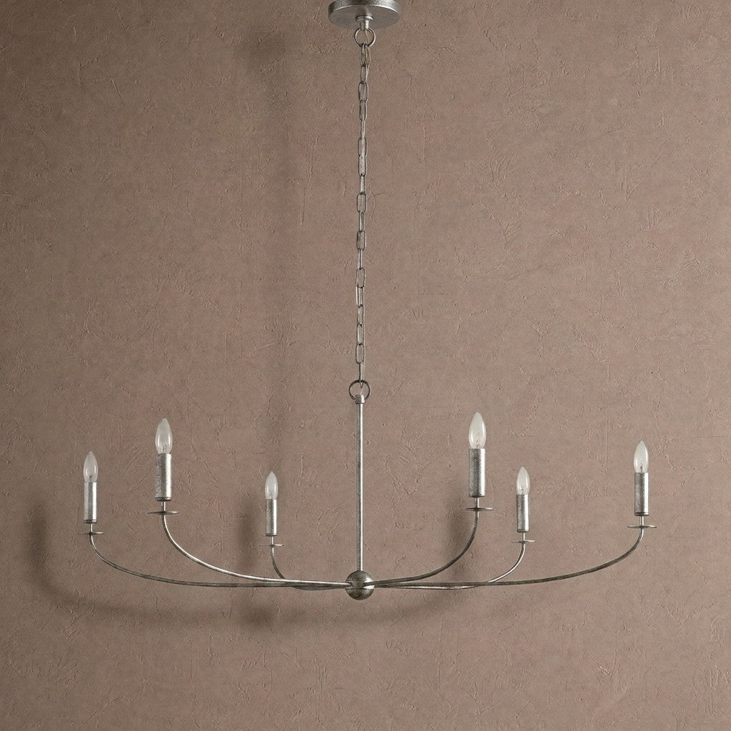 Arnett Round Chandelier - 6 LIGHTSILVERBlushlighting