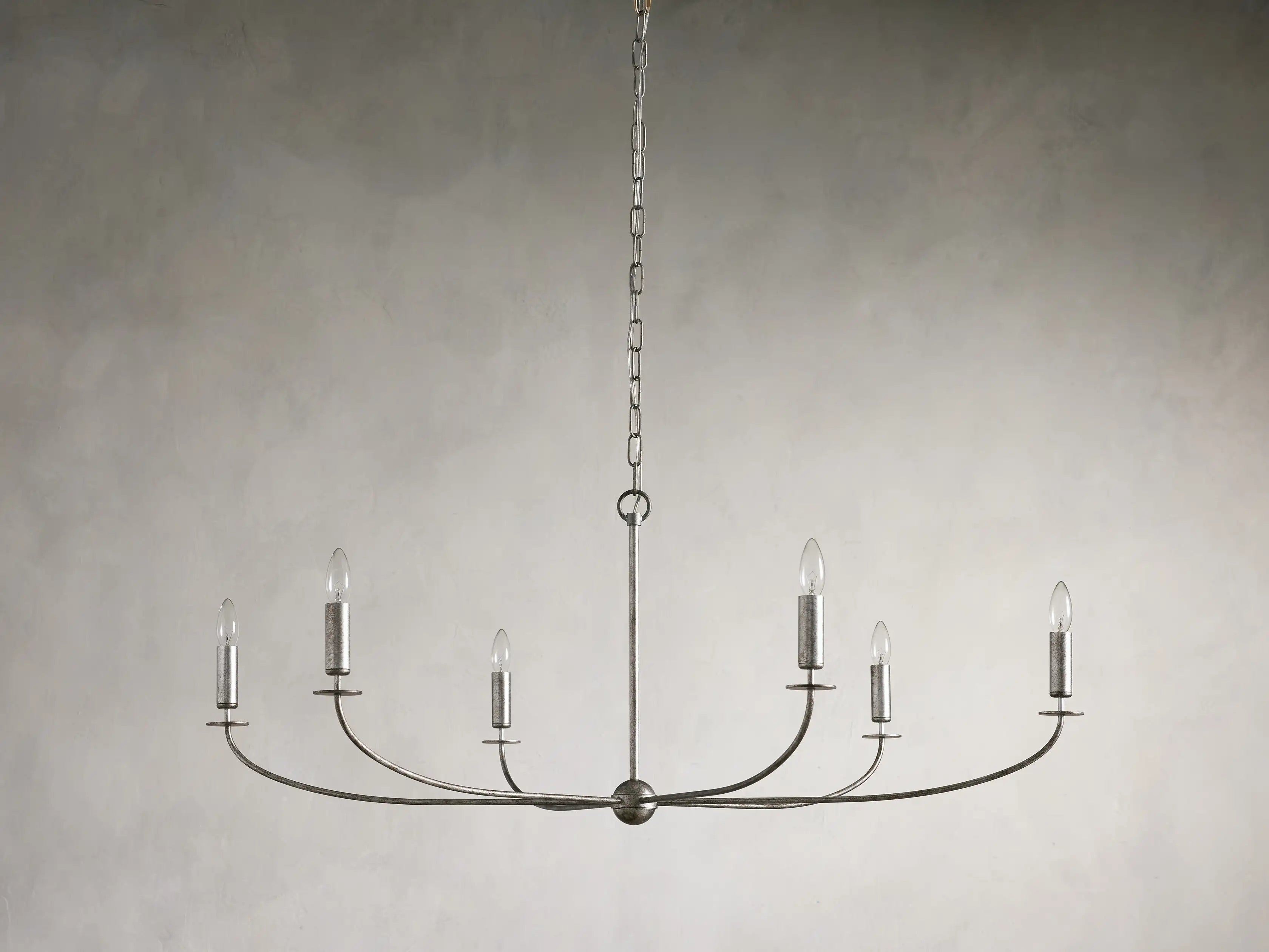 Arnett Round Chandelier - 6 LIGHTSILVERBlushlighting