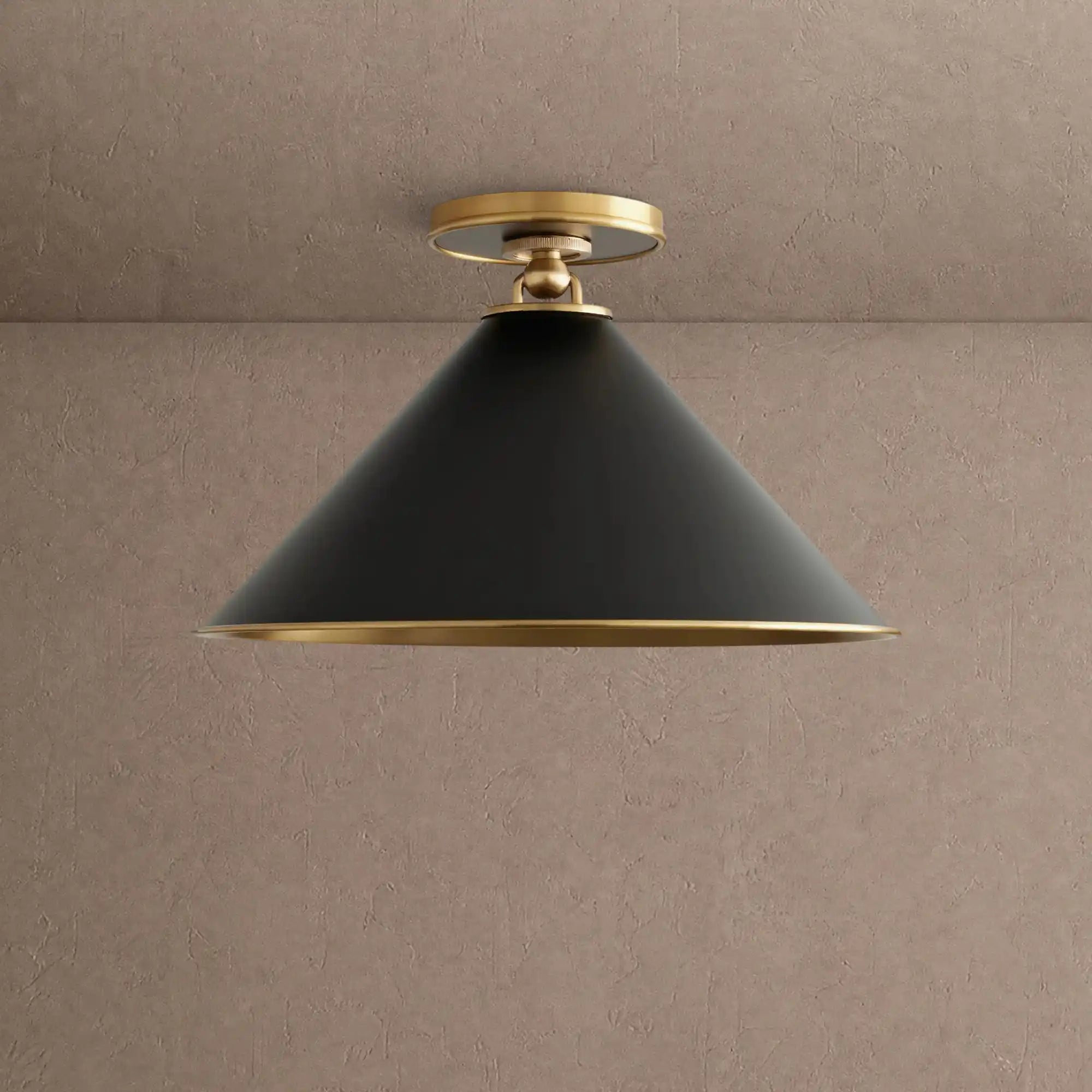 Arno Small Flush Mount in Black - Blushlighting