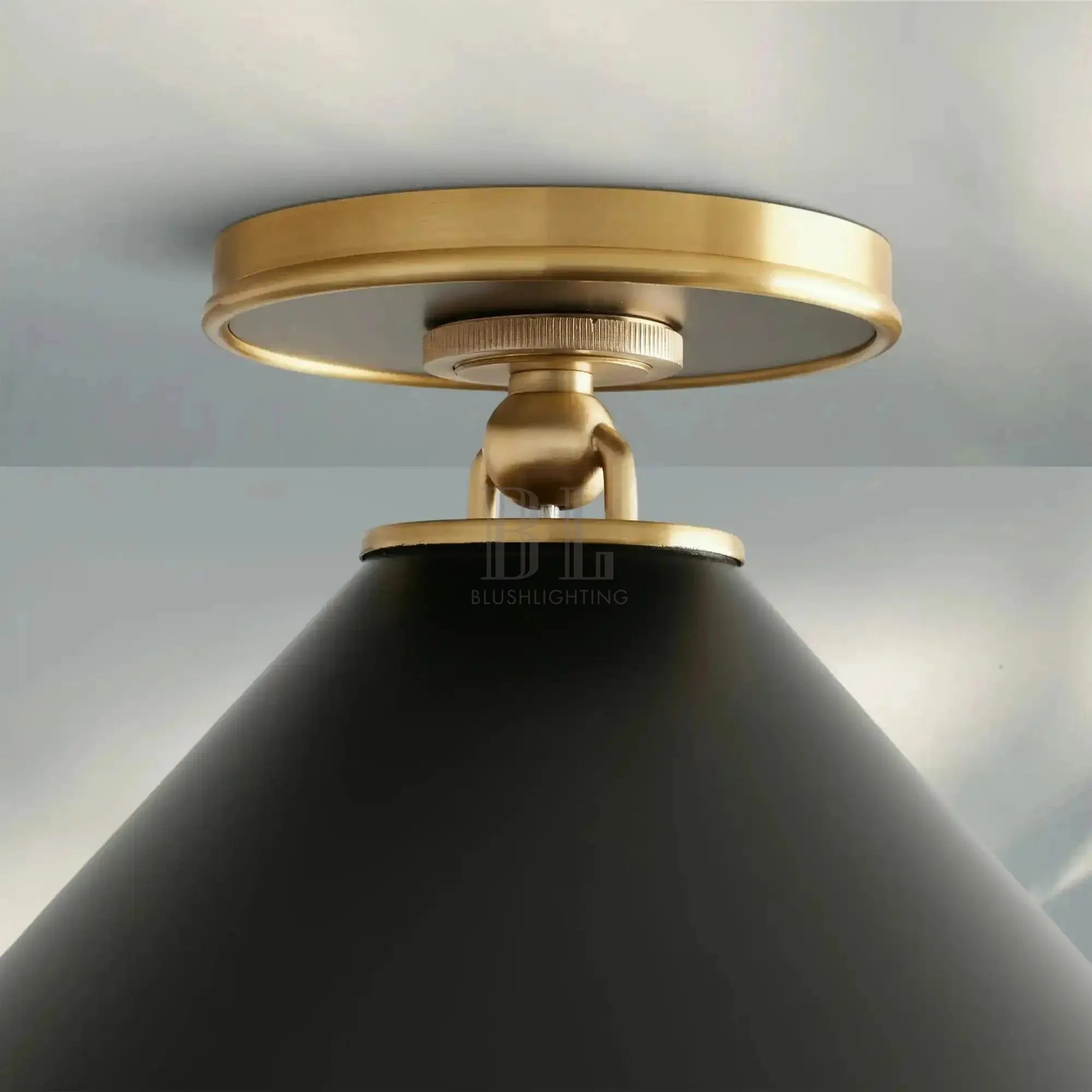 Arno Small Flush Mount in Black - Blushlighting