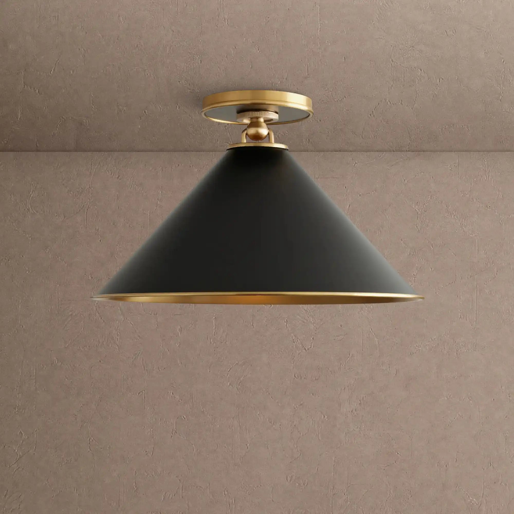 Arno Small Flush Mount in Black - Blushlighting