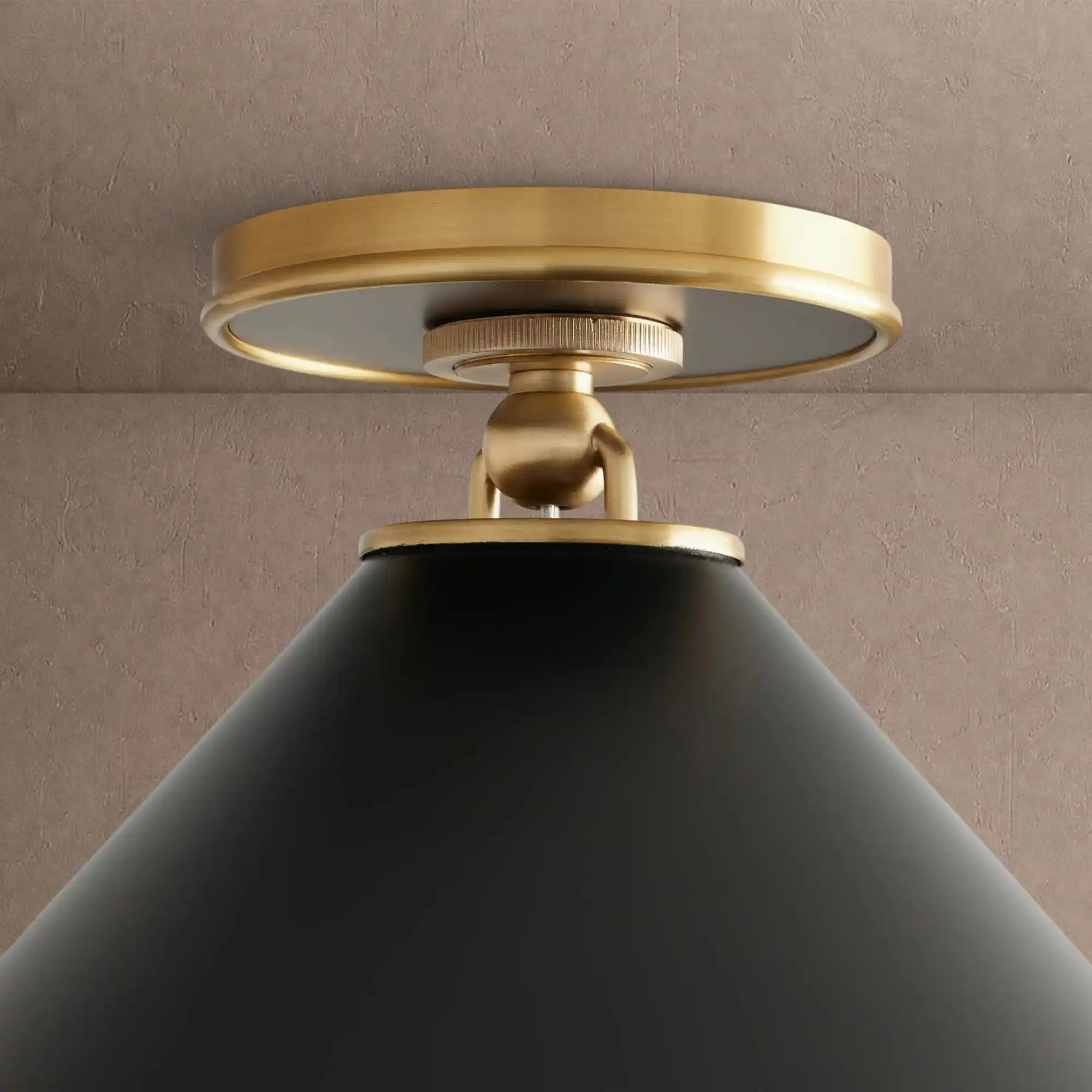Arno Small Flush Mount in Black - Blushlighting