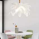 Art Deco Colorized Feather Brass Branch Chandelier - WhiteBlushlighting