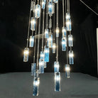 Art Design Colorful Rectangle Cluster Glass Tile Pendant Chandelier - 60 Lights / Round Base / W36"*H180"AmberWarm LightBlushlighting
