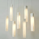 Art Design Colorful Rectangle Cluster Glass Tile Pendant Chandelier - 15 Lights / Round Base / W39"*H144"WhiteWarm LightBlushlighting