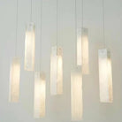 Art Design Colorful Rectangle Cluster Glass Tile Pendant Chandelier - 15 Lights / Round Base / W39"*H144"AmberWarm LightBlushlighting