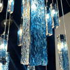 Art Design Colorful Rectangle Cluster Glass Tile Pendant Chandelier - 60 Lights / Round Base / W36"*H180"AmberWarm LightBlushlighting