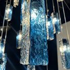 Art Design Colorful Rectangle Cluster Glass Tile Pendant Chandelier - 60 Lights / Round Base / W36"*H180"AmberWarm LightBlushlighting