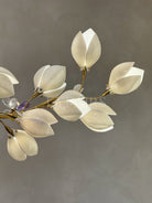Art Design Creative Ceramic Magnolia Ring/Linear Chandelier for Bedroom/Living Room/Dining Room/Kitchen Island-Chandeliers-Blushlighting-Blushlighting