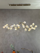 Art Design Creative Ceramic Magnolia Ring/Linear Chandelier for Bedroom/Living Room/Dining Room/Kitchen Island-Chandeliers-Blushlighting-Blushlighting