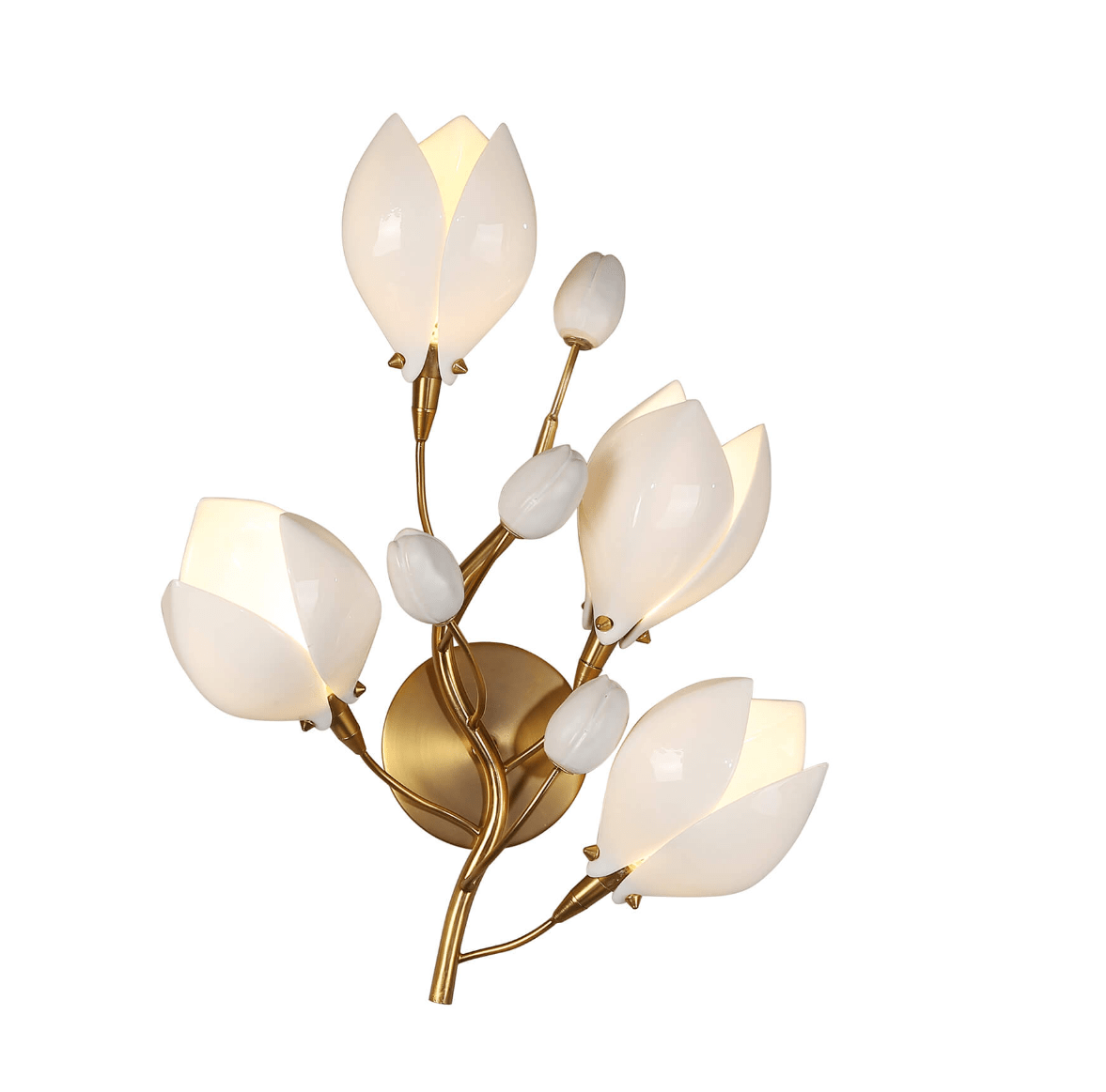 Art Design Creative Ceramic Magnolia Wall Lamp-Wall lamp-Blushlighting-Blushlighting