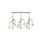 Art Glass Ball Sedona Triple Chandelier - ClearSatin NickelBlushlighting