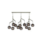 Art Glass Ball Sedona Triple Chandelier - Transparent SmokeSatin NickelBlushlighting