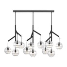 Art Glass Ball Sedona Triple Chandelier - ClearBlackBlushlighting