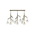 Art Glass Ball Sedona Triple Chandelier - Transparent SmokeSatin NickelBlushlighting