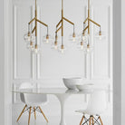 Art Glass Ball Sedona Triple Chandelier - Blushlighting