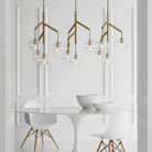 Art Glass Ball Sedona Triple Chandelier - Blushlighting