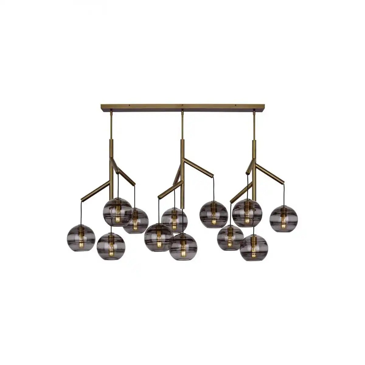 Art Glass Ball Sedona Triple Chandelier - Blushlighting