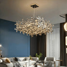 Art Irregular Block Collection Crystal Pendant Chandelier Suit for Living/Dining Room - Square: L31.5"Warm LightBlushlighting