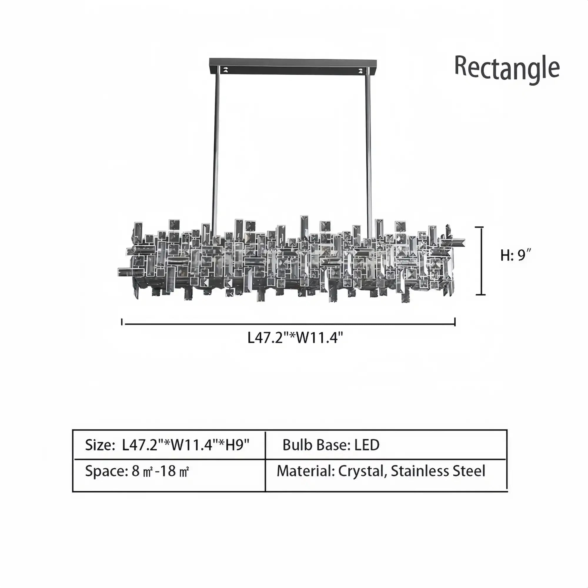 Art Irregular Block Collection Crystal Pendant Chandelier Suit for Living/Dining Room - Blushlighting
