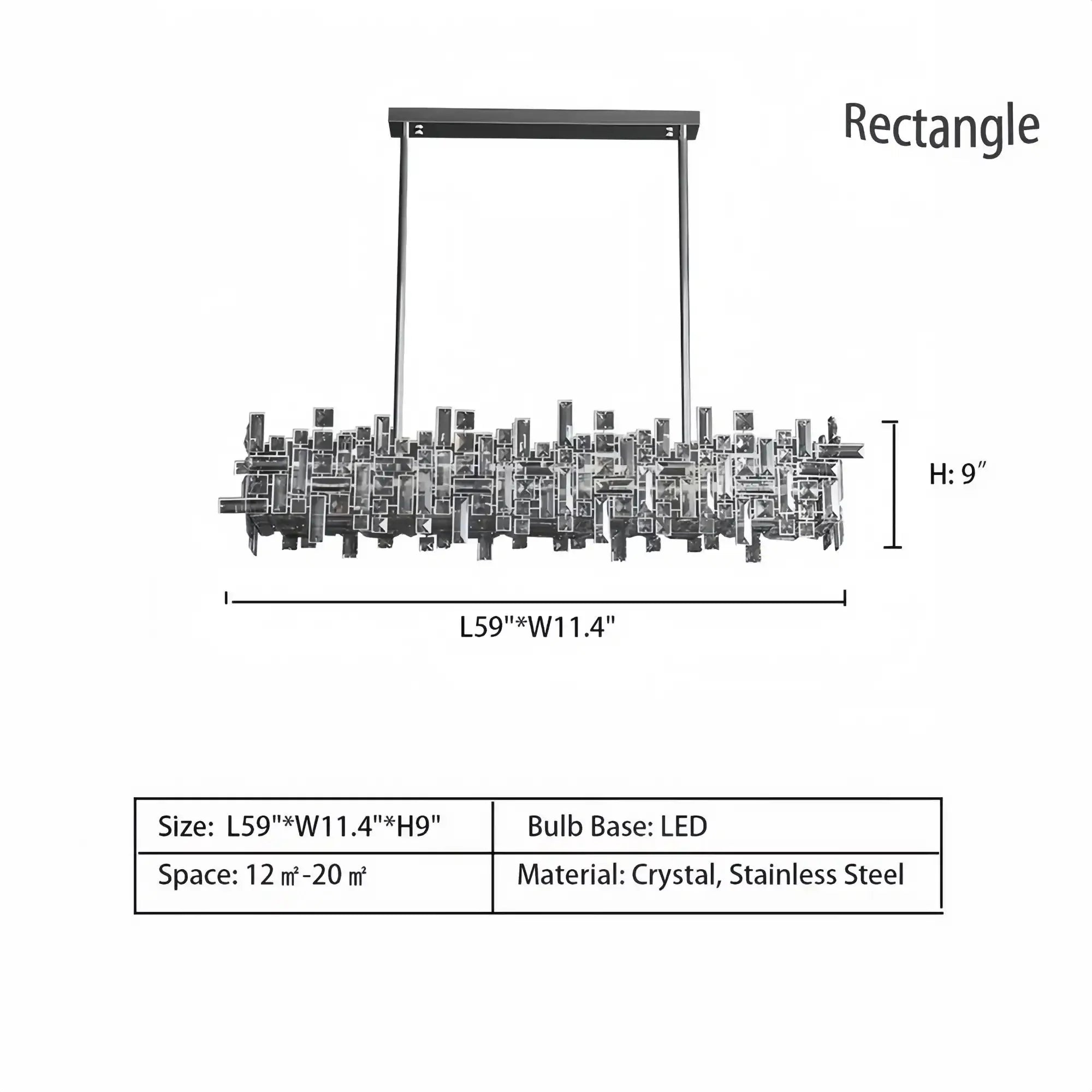 Art Irregular Block Collection Crystal Pendant Chandelier Suit for Living/Dining Room - Blushlighting