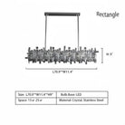 Art Irregular Block Collection Crystal Pendant Chandelier Suit for Living/Dining Room - Square: L39.4"Warm LightBlushlighting