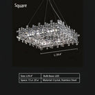 Art Irregular Block Collection Crystal Pendant Chandelier Suit for Living/Dining Room - Square: L39.4"Warm LightBlushlighting