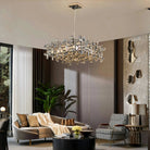 Art Irregular Block Collection Crystal Pendant Chandelier Suit for Living/Dining Room - Square: L23.6"Warm LightBlushlighting