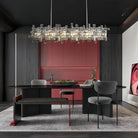 Art Irregular Block Collection Crystal Pendant Chandelier Suit for Living/Dining Room - Blushlighting
