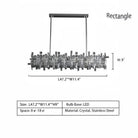 Art Irregular Block Collection Crystal Pendant Chandelier Suit for Living/Dining Room - Square: L39.4"Warm LightBlushlighting