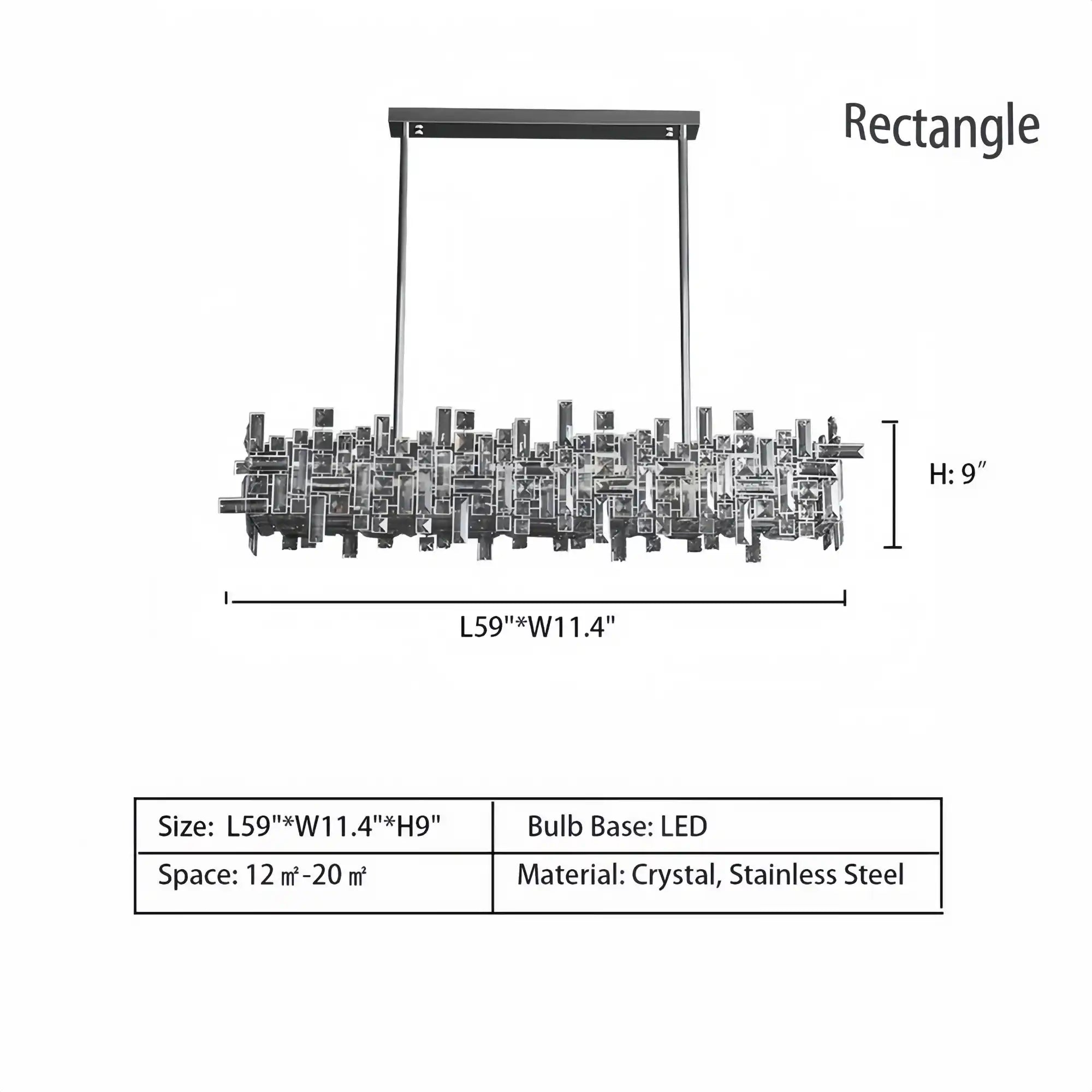 Art Irregular Block Collection Crystal Pendant Chandelier Suit for Living/Dining Room - Blushlighting