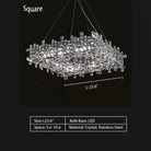 Art Irregular Block Collection Crystal Pendant Chandelier Suit for Living/Dining Room - Square: L39.4"Warm LightBlushlighting