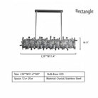 Art Irregular Block Collection Crystal Pendant Chandelier Suit for Living/Dining Room - Square: L39.4"Warm LightBlushlighting