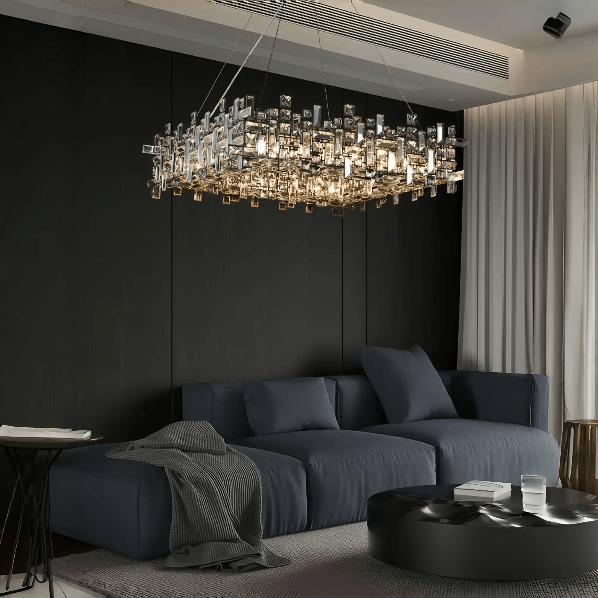 Art Irregular Block Collection Crystal Pendant Chandelier Suit for Living/Dining Room - Blushlighting