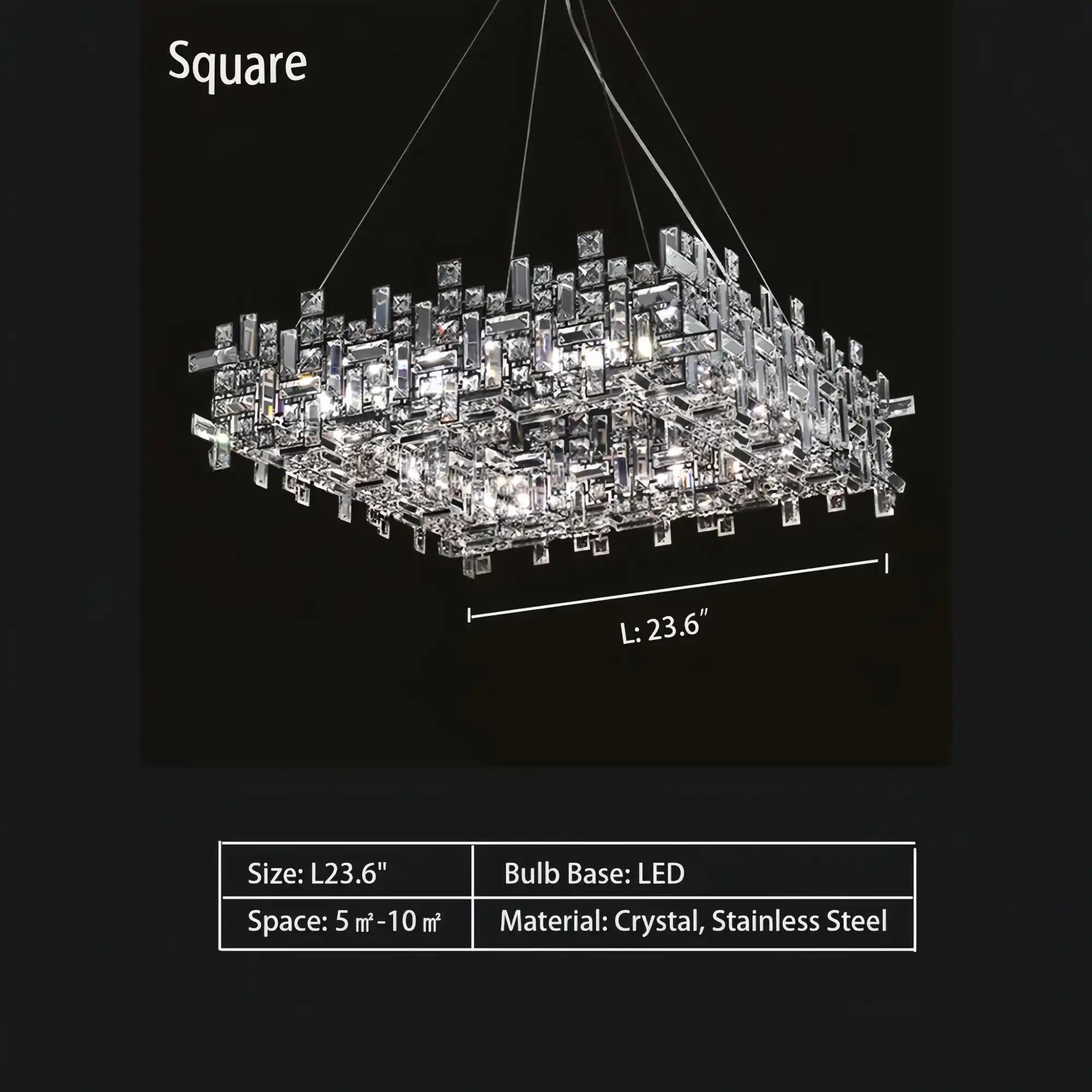 Art Irregular Block Collection Crystal Pendant Chandelier Suit for Living/Dining Room - Blushlighting