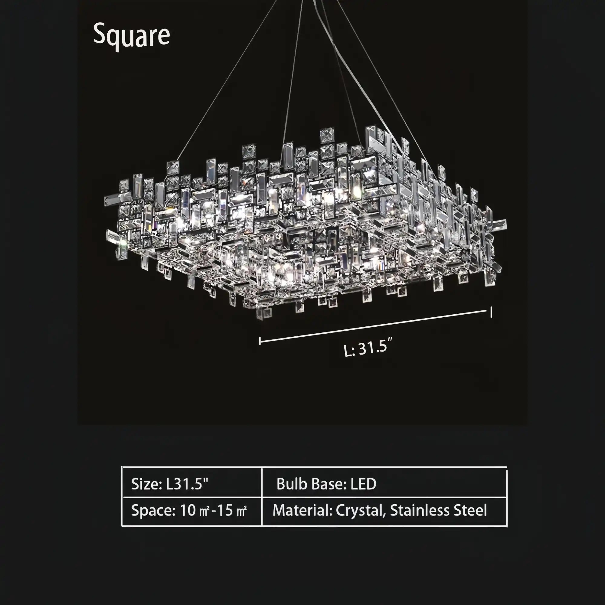 Art Irregular Block Collection Crystal Pendant Chandelier Suit for Living/Dining Room - Blushlighting