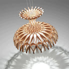 Art Oriental Tone Hand-made Wood Dome Pendant Chandelier for Living/Dining Room-