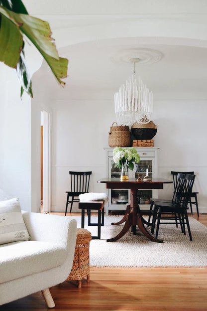 5/6-Light Modern Branch Modeling Chandelier in White or Black for Stylish Interiors