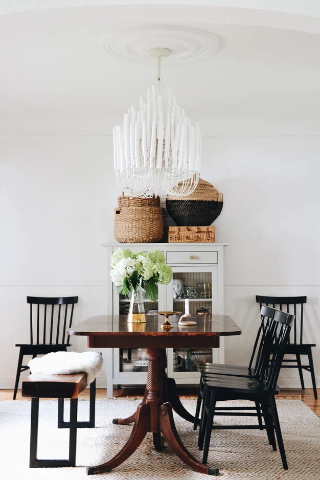 5/6-Light Modern Branch Modeling Chandelier in White or Black for Stylish Interiors