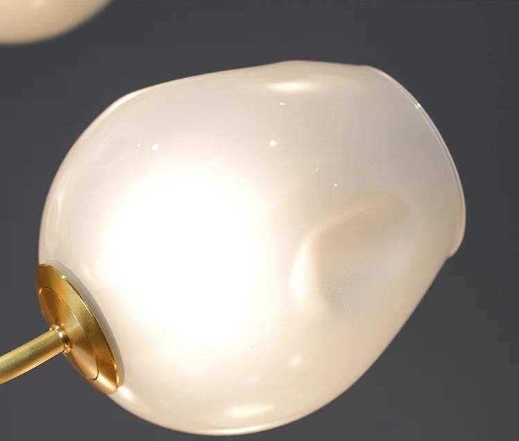 Artistic Glass Lampshade Chandelier with Branches Design for High Ceilings-Blushlighting