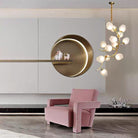 Artistic Glass Lampshade Chandelier with Branches Design for High Ceilings-Blushlighting