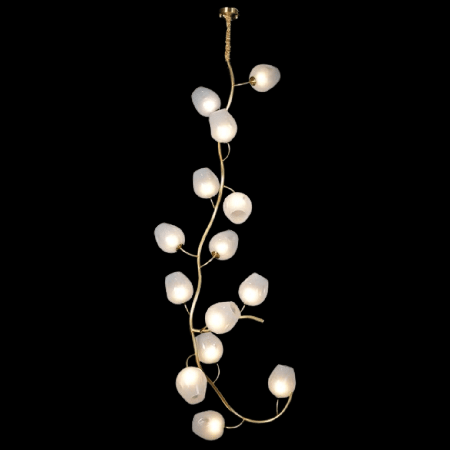 Artistic Glass Lampshade Chandelier with Branches Design for High Ceilings - Style A/13 Lights/D27.56"*H39.4"(D70cm*H100cm)Warm LightBlushlighting