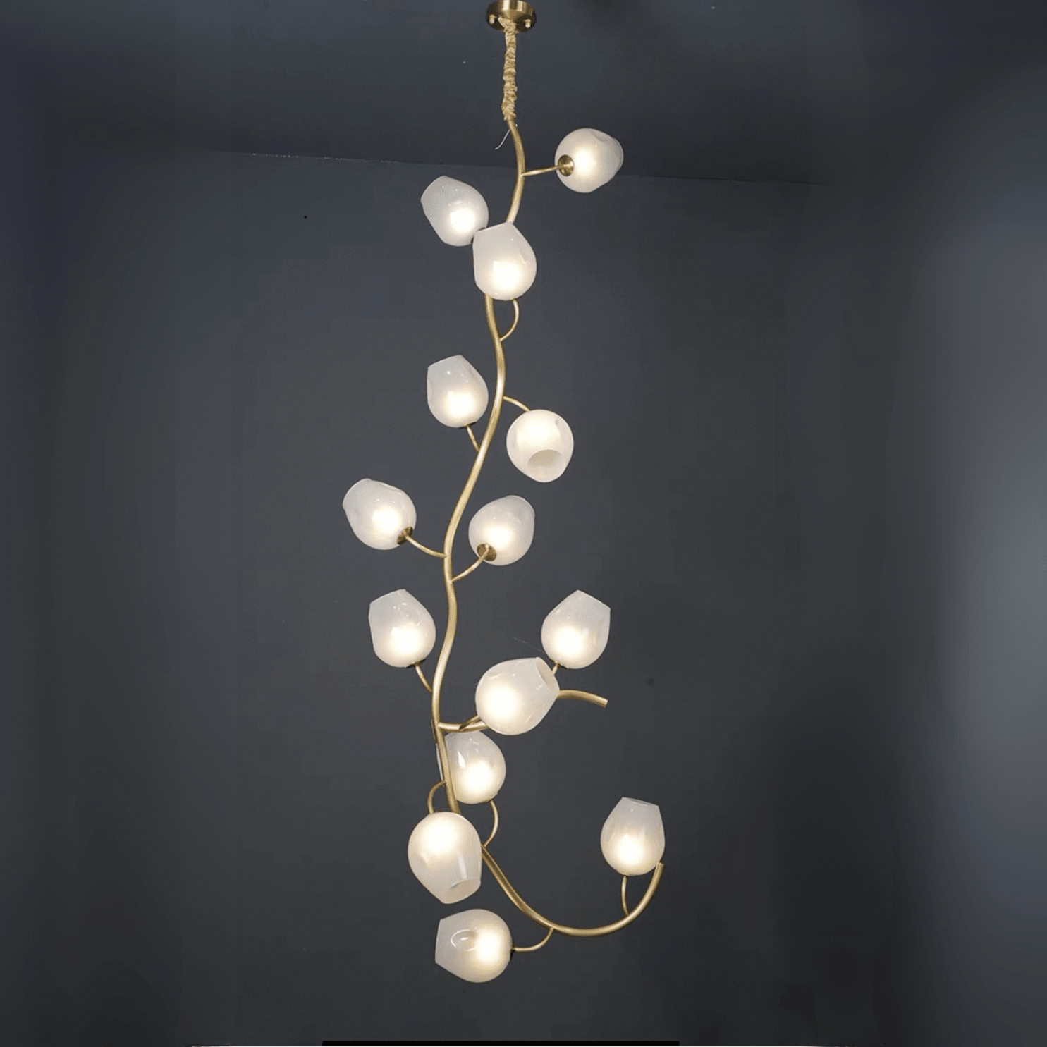 Artistic Glass Lampshade Chandelier with Branches Design for High Ceilings - Style A/13 Lights/D27.56"*H39.4"(D70cm*H100cm)Warm LightBlushlighting