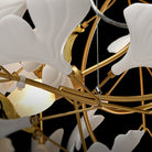 Porcelainous Leaves Twig Chandelier Tree Branch Shaped Pendant Light For High Ceiling Living Room Hotel Hall